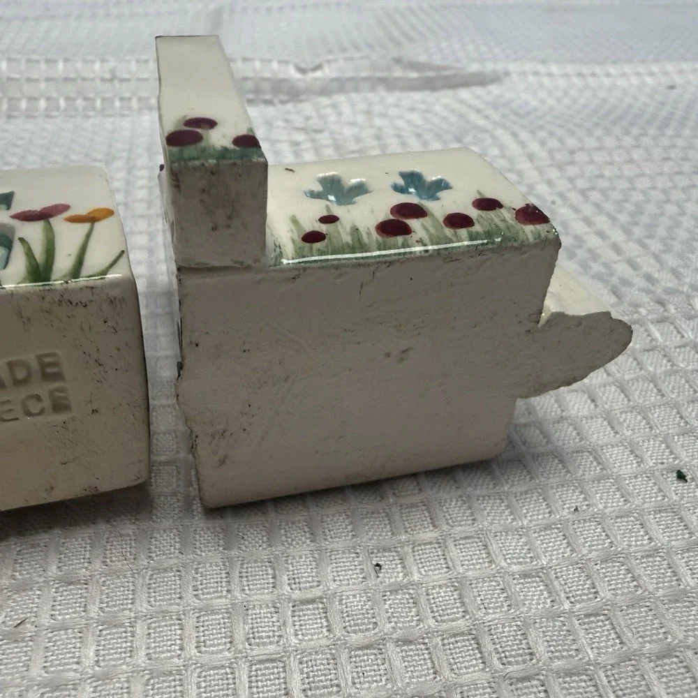 4 Vintage Ceramic Greek Islands Villa House Churches Figurines Handmade Greece